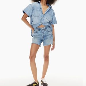 Denim Forum The Ex-Boyfriend Hi Mid-Thigh Denim Short
